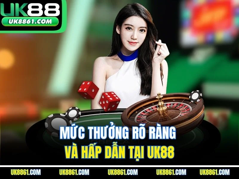Mức thưởng rõ ràng và hấp dẫn tại UK88